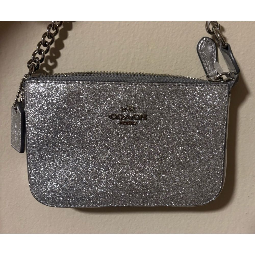 Coach Silver Glitter Wristlet Clutch - Picture 10 of 10